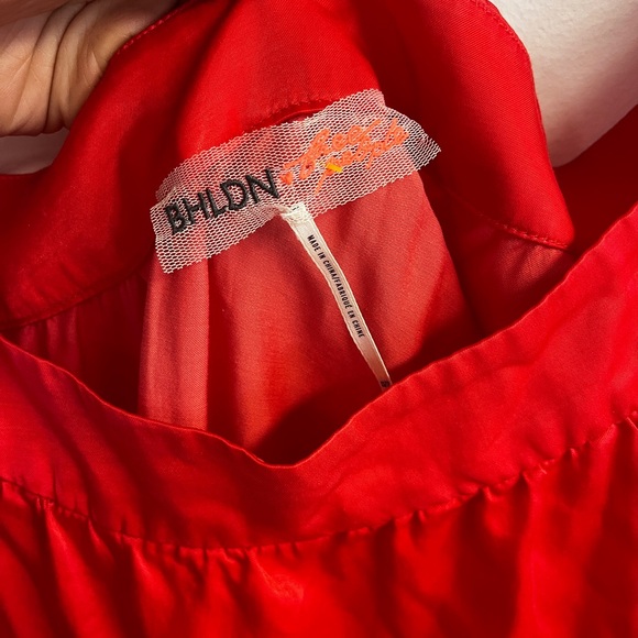 Free people Soa BHLDN collab silky dress size xs coral red color - Picture 7 of 9